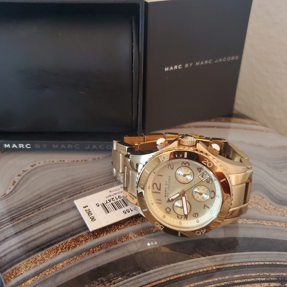Marc by Marc Jacobs Chronograph Yellow Gold Tone Steel Watch 